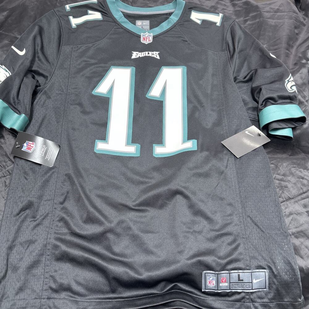 New Mens Philadelphia Eagles Carson Wentz #11 Black Jersey L Nike NWT - Picture 2 of 7
